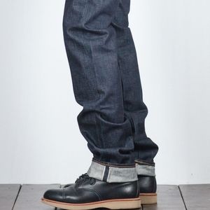 Japan Blue Tight Straight Raw Selvedge Denim Jeans Size 34 Roll Jeans
